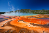 Grand prismatic hot springs at midway basin